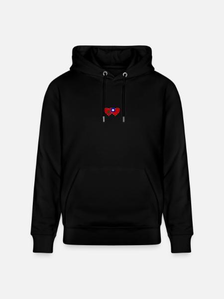 Morocco Taiwan Flag Heart - Stanley/Stella CRUISER Unisex Organic Hoodie - black