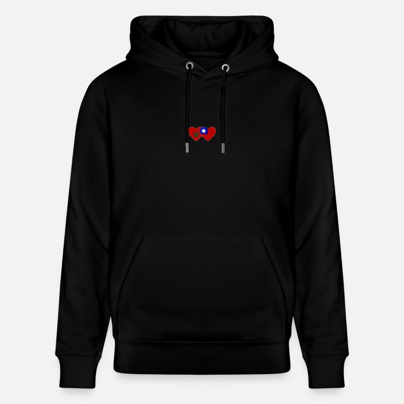 Maroc Taiwan Flag Heart - Sweat à capuche bio CRUISER Stanley/Stella Unisexe - noir