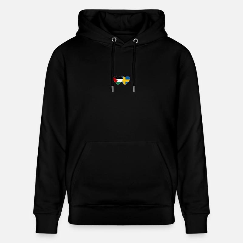 Palestine Suède Drapeau Coeur - Sweat à capuche bio CRUISER Stanley/Stella Unisexe - noir