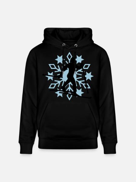 Cross-country snow flake - Stanley/Stella CRUISER Unisex Organic Hoodie - black