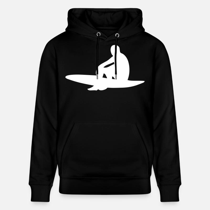 Surfeur avec planche de surf - Sweat à capuche bio CRUISER Stanley/Stella Unisexe - noir