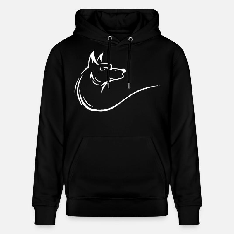 Un beau loup en blanc - Sweat à capuche bio CRUISER Stanley/Stella Unisexe - noir
