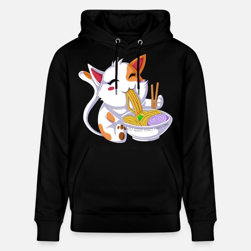 Ramen mangeant des chats - Sweat à capuche bio CRUISER Stanley/Stella Unisexe - noir