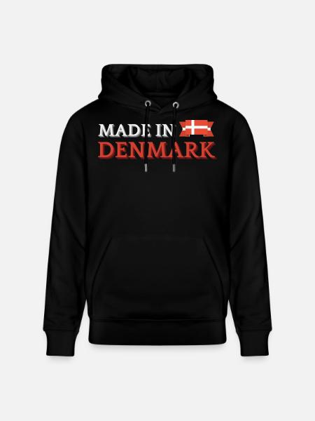 Made in Denmark, Danish pride - Stanley/Stella CRUISER Unisex Organic Hoodie - black