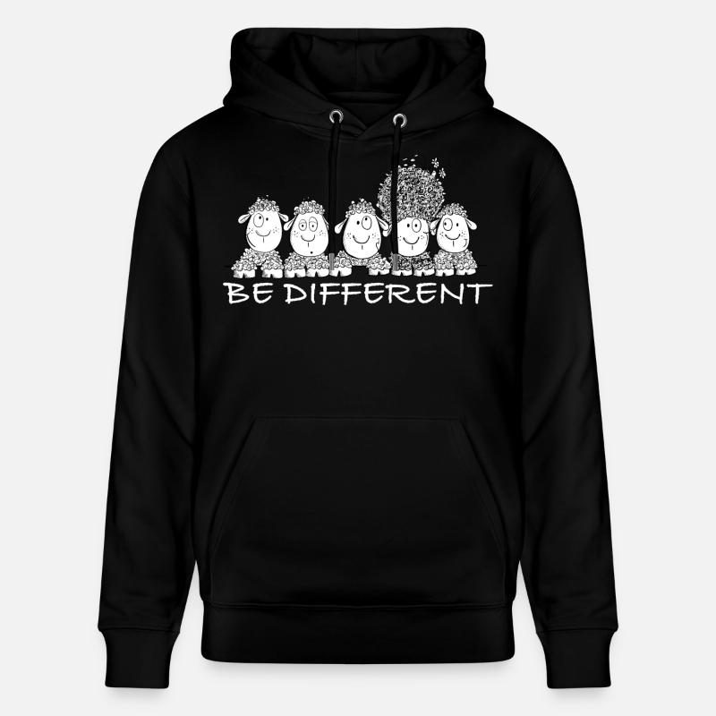 Be Different Schafe mit Spruch - Stanley/Stella Unisex Bio-Hoodie CRUISER  - Schwarz