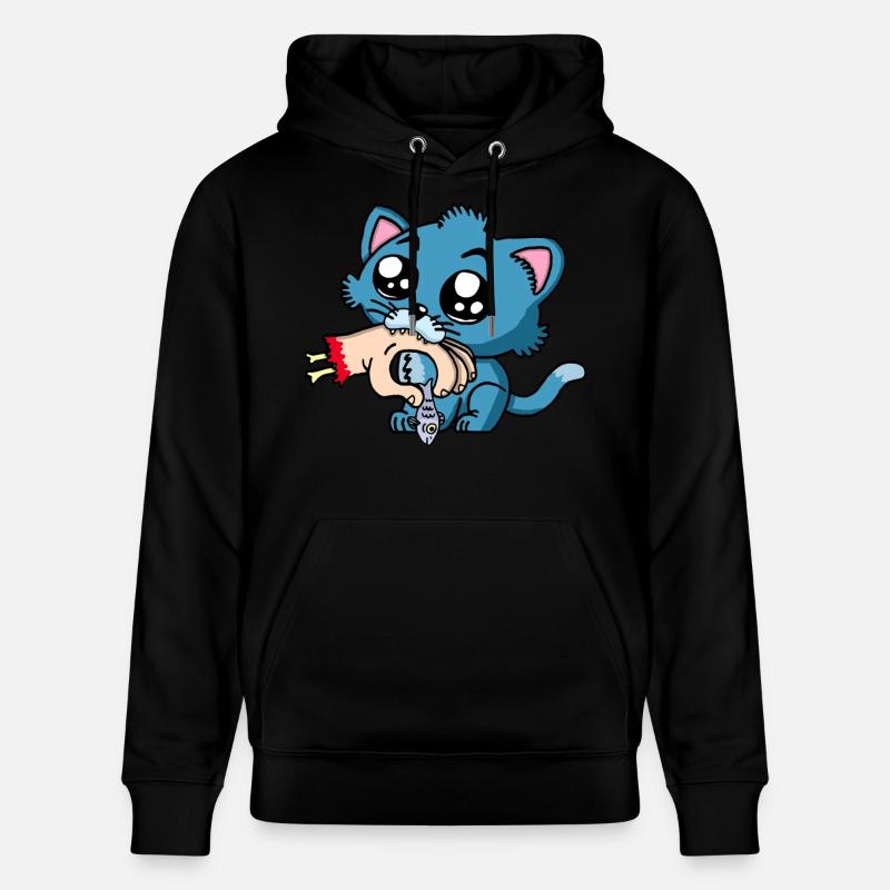 Quand le chaton a faim - Sweat à capuche bio CRUISER Stanley/Stella Unisexe - noir
