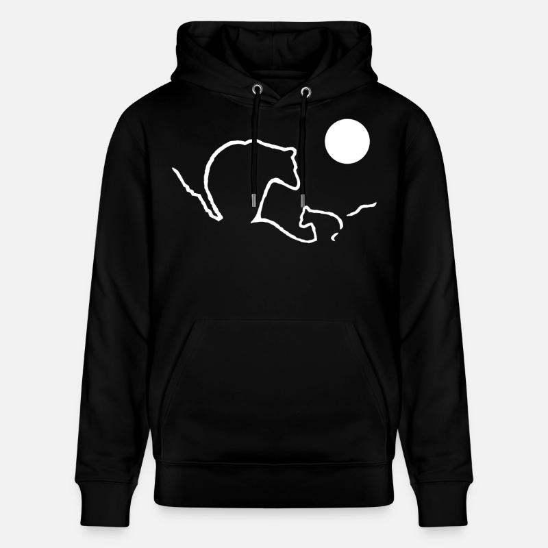 Maman ours et ourson - Sweat à capuche bio CRUISER Stanley/Stella Unisexe - noir