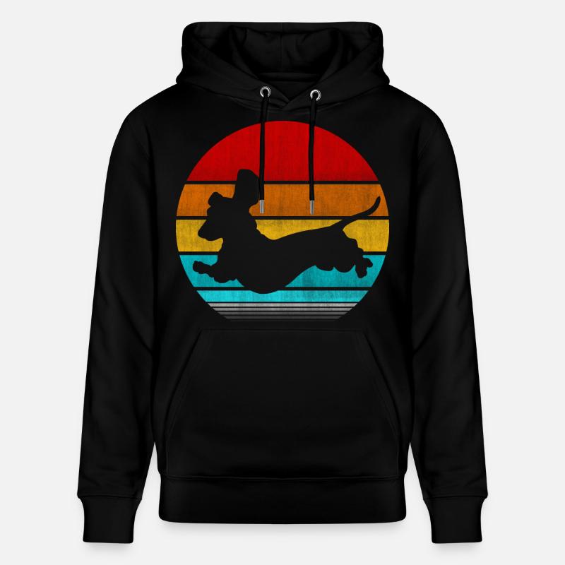 teckel rétro vinatge - Sweat à capuche bio CRUISER Stanley/Stella Unisexe - noir