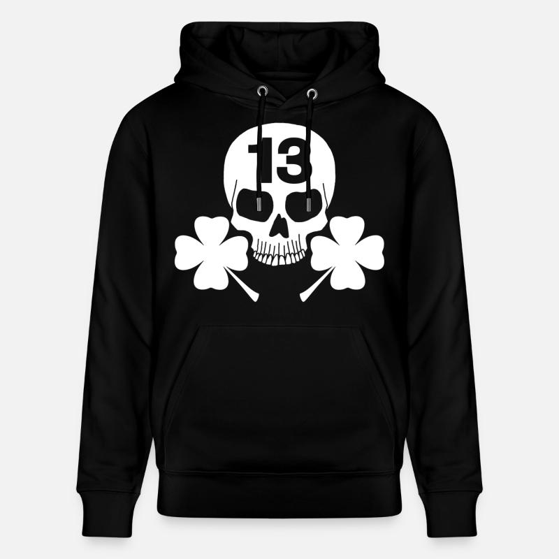 Crâne blanc porte-bonheur - Sweat à capuche bio CRUISER Stanley/Stella Unisexe - noir