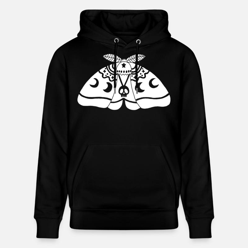 Papillon de nuit blanc - Sweat à capuche bio CRUISER Stanley/Stella Unisexe - noir