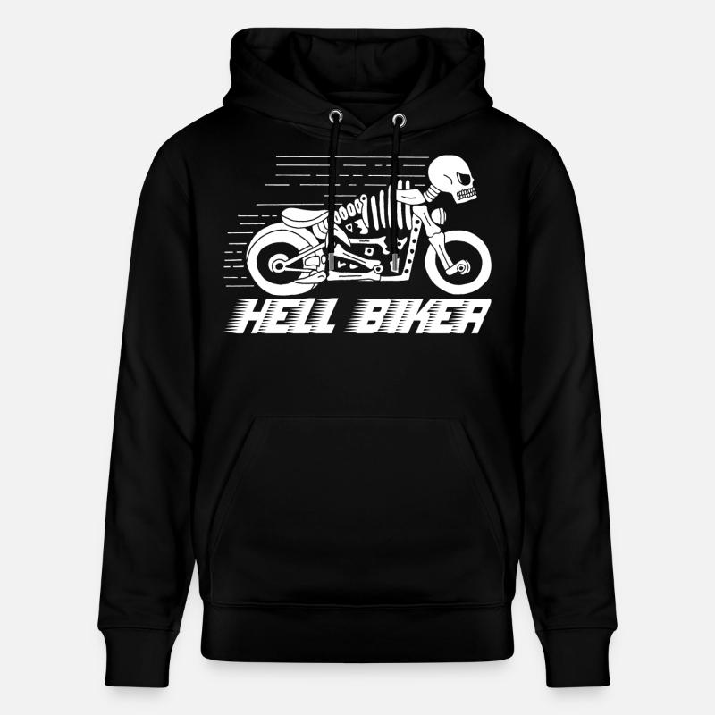 Moto squelette blanc - Sweat à capuche bio CRUISER Stanley/Stella Unisexe - noir