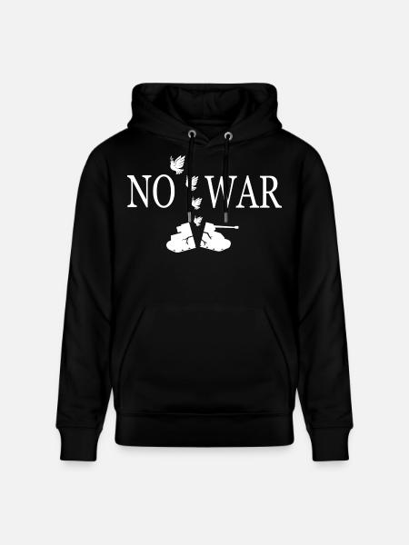 No war - Stanley/Stella CRUISER Unisex Organic Hoodie - black