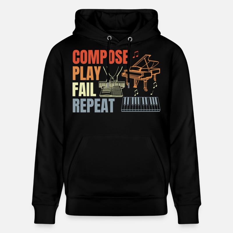 Routine de pianiste - Sweat à capuche bio CRUISER Stanley/Stella Unisexe - noir