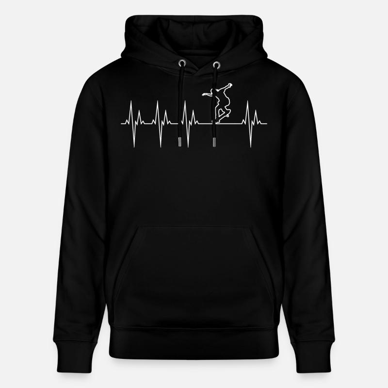 Skateboard électrocardiogramme ECG Skate Board - Sweat à capuche bio CRUISER Stanley/Stella Unisexe - noir