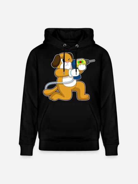 Dog Craftsman Drill Craft - Stanley/Stella CRUISER Unisex Organic Hoodie - black