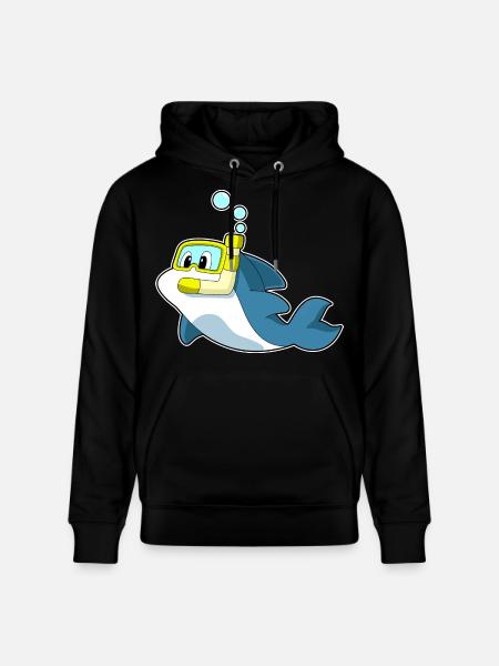 Dolphin Diver Snorkel Diving - Stanley/Stella CRUISER Unisex Organic Hoodie - black