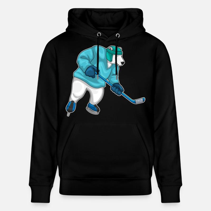 Eisbär Eishockey Eishockeyschläger - Stanley/Stella Unisex Bio-Hoodie CRUISER  - Schwarz