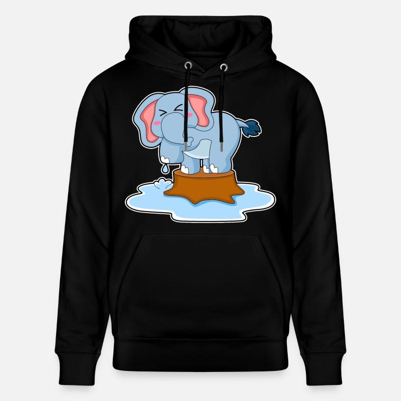Elefant Wasser - Stanley/Stella Unisex Bio-Hoodie CRUISER  - Schwarz