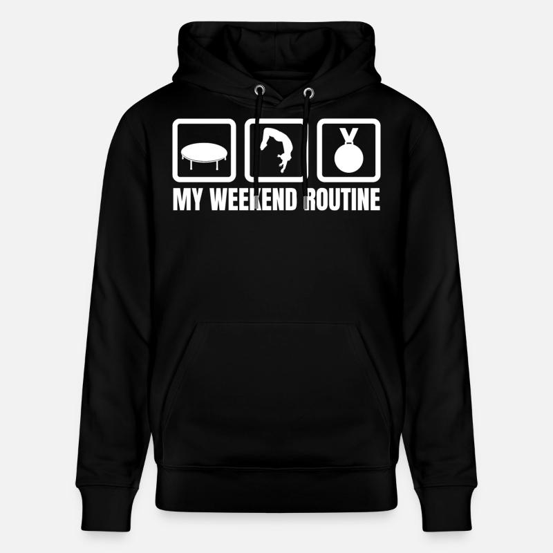 Routine du week-end trampoline - Sweat à capuche bio CRUISER Stanley/Stella Unisexe - noir