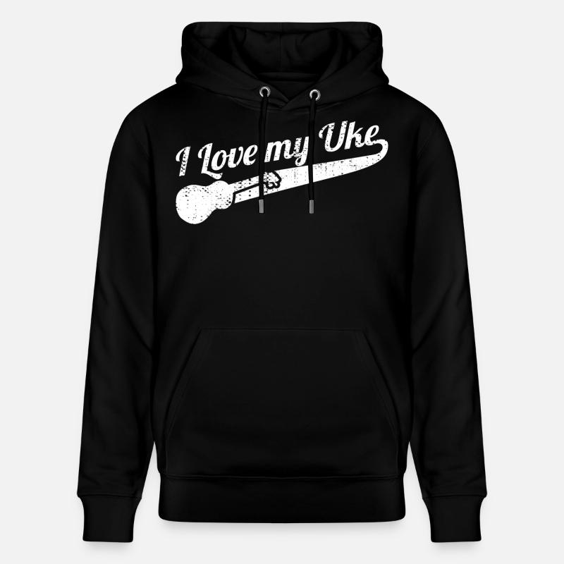 J’aime mon Uke - Sweat à capuche bio CRUISER Stanley/Stella Unisexe - noir