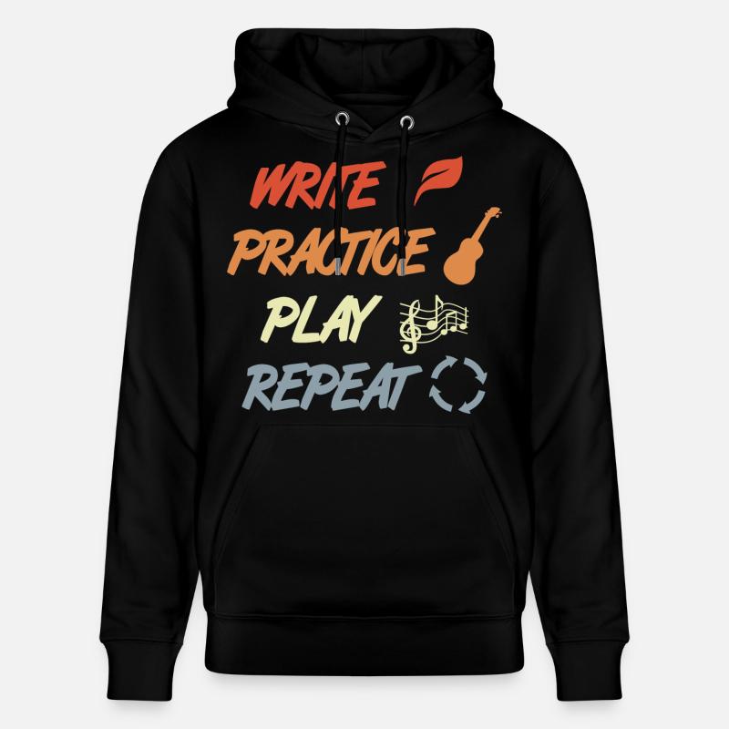 Motivation ukulélé - Sweat à capuche bio CRUISER Stanley/Stella Unisexe - noir