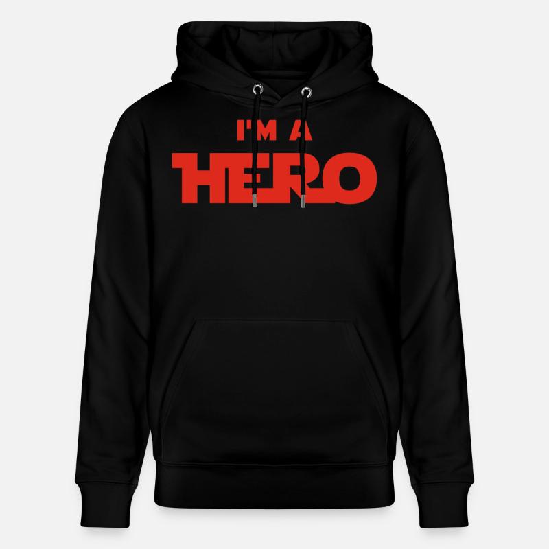 Ich bin ein Held (rot) - Stanley/Stella Unisex Bio-Hoodie CRUISER  - Schwarz