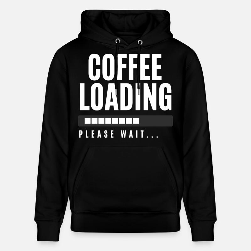 Kaffee wird geladen Bitte warten - Stanley/Stella Unisex Bio-Hoodie CRUISER  - Schwarz