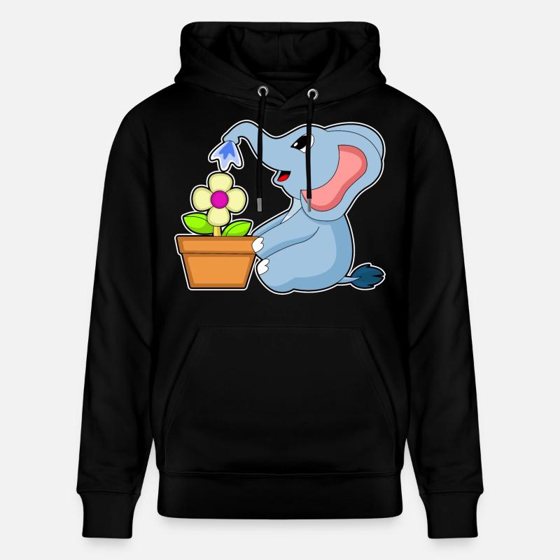 Fleur de pot de fleurs d’éléphant - Sweat à capuche bio CRUISER Stanley/Stella Unisexe - noir