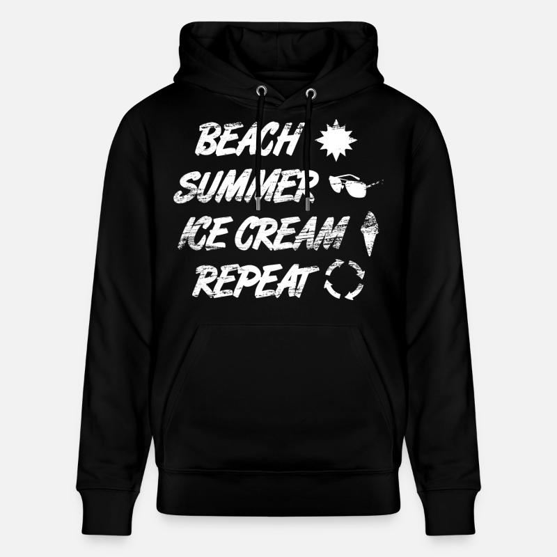 Plage Été Crème glacée Répétition - Sweat à capuche bio CRUISER Stanley/Stella Unisexe - noir