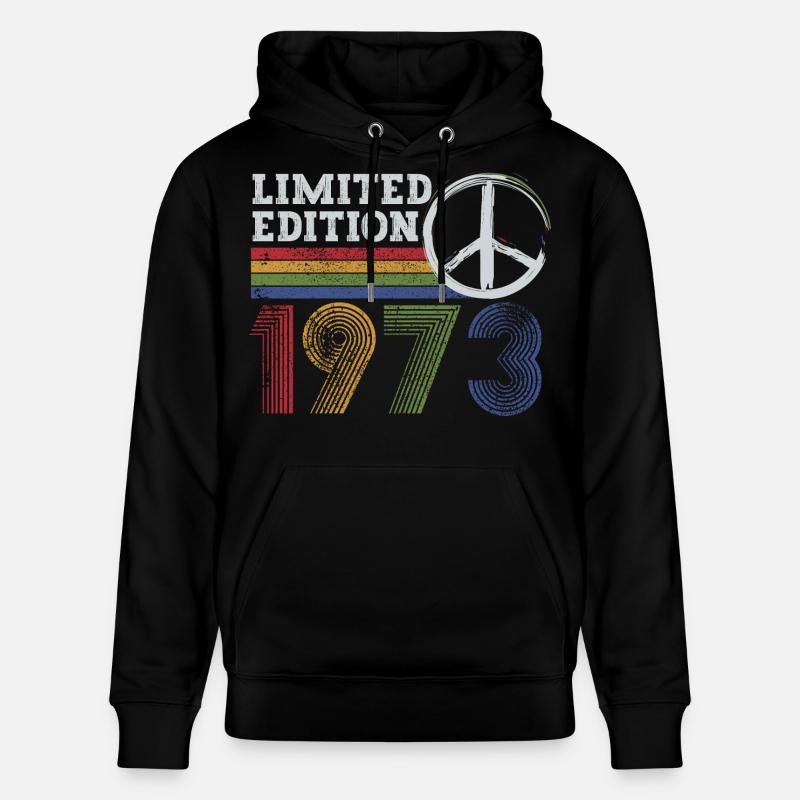 Edition Limitée Peace 1973 Rétro - Sweat à capuche bio CRUISER Stanley/Stella Unisexe - noir