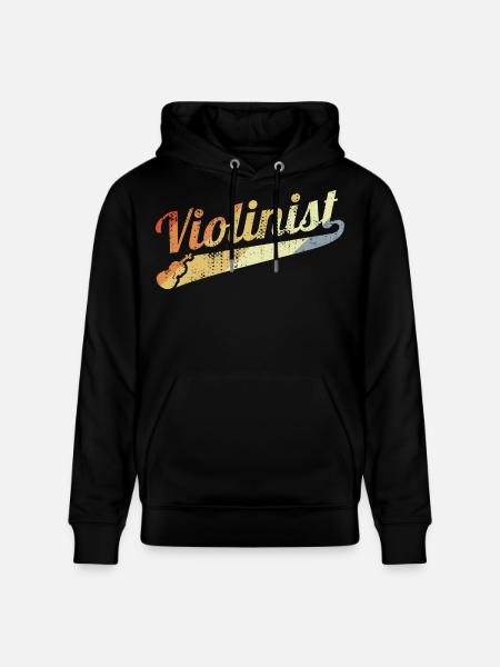 Retro Violin Player - Stanley/Stella CRUISER Unisex Organic Hoodie - black