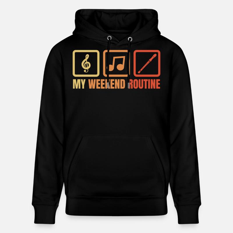 Flötisten Wochenendprogramm - Stanley/Stella Unisex Bio-Hoodie CRUISER  - Schwarz