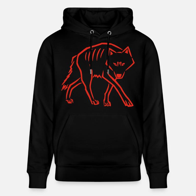 à pas de loup (rouge) - Sweat à capuche bio CRUISER Stanley/Stella Unisexe - noir