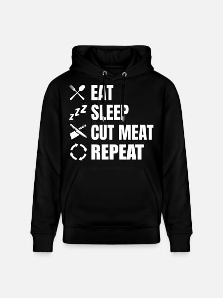 Eat, sleep, butchers, repeat - Stanley/Stella CRUISER Unisex Organic Hoodie - black