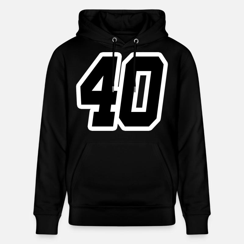 Nummer vierzig 40 - Stanley/Stella Unisex Bio-Hoodie CRUISER  - Schwarz