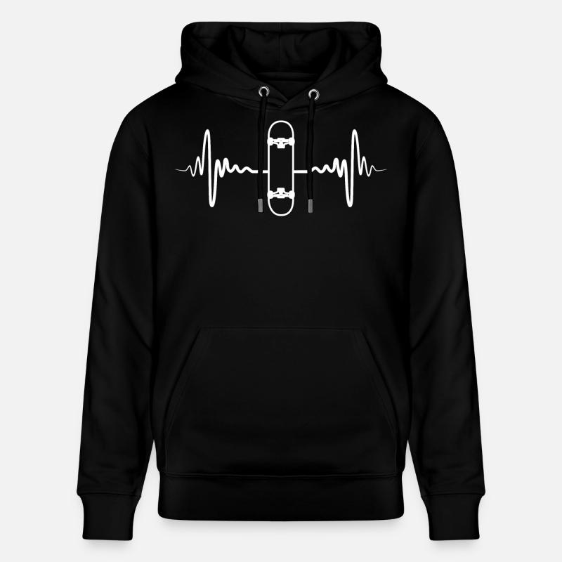 Skateboard Palpitations cardiaques - Sweat à capuche bio CRUISER Stanley/Stella Unisexe - noir