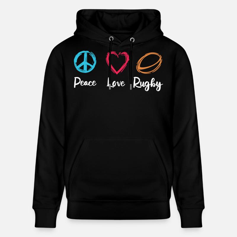 Paix Amour Rugby - Sweat à capuche bio CRUISER Stanley/Stella Unisexe - noir