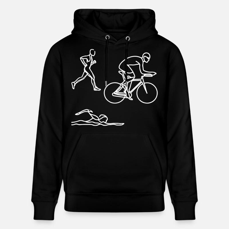 Dessin de triathlon - Sweat à capuche bio CRUISER Stanley/Stella Unisexe - noir