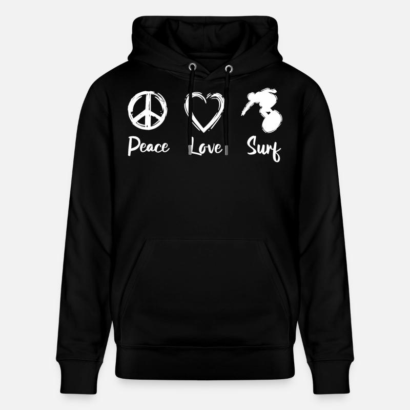Paix Amour Surf - Sweat à capuche bio CRUISER Stanley/Stella Unisexe - noir
