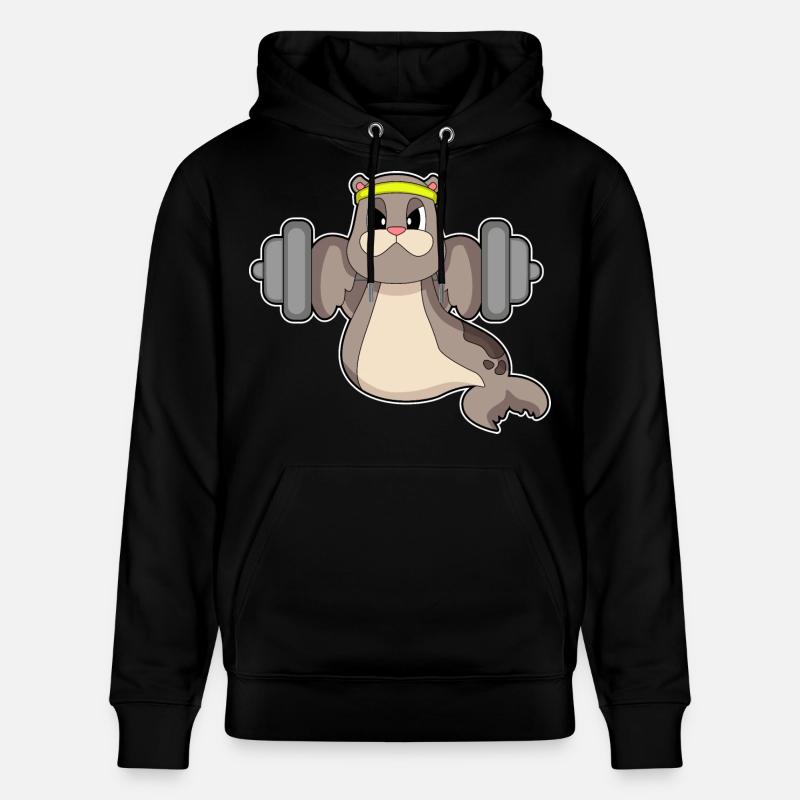 Seal Bodybuilder Haltère Musculation - Sweat à capuche bio CRUISER Stanley/Stella Unisexe - noir