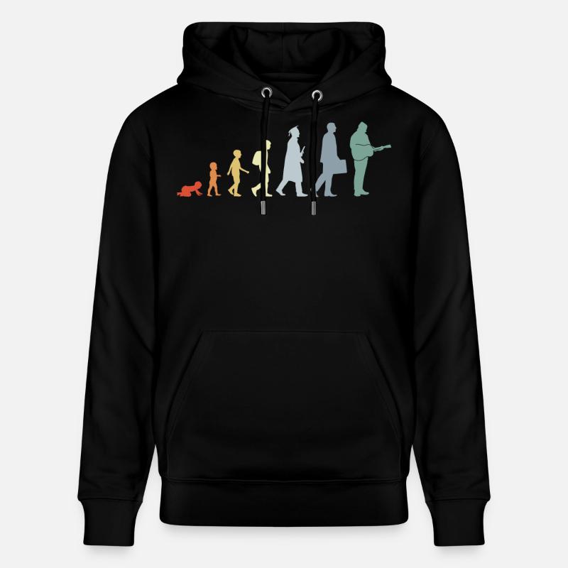 Gitarrist Evolution - Stanley/Stella Unisex Bio-Hoodie CRUISER  - Schwarz