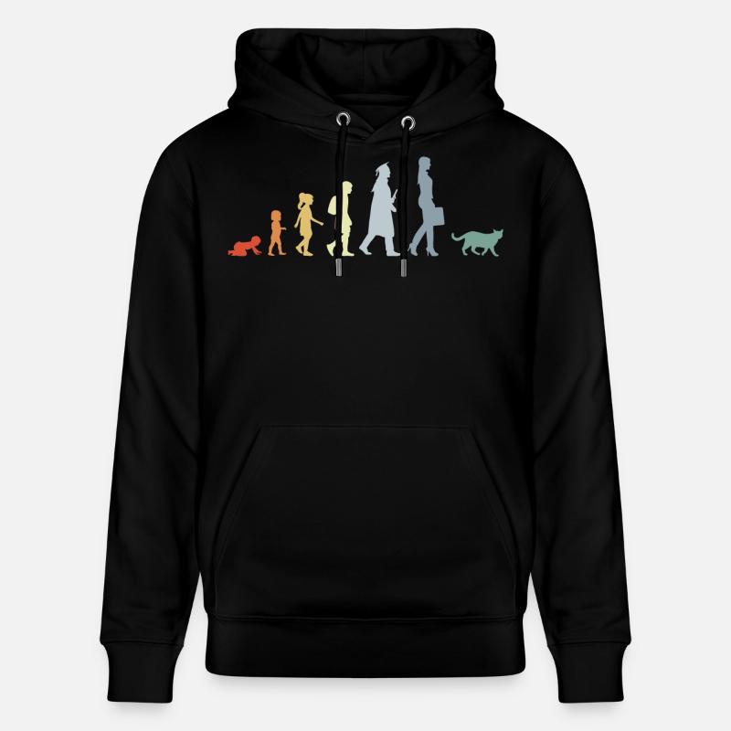 Évolution d’un amoureux des chats - Sweat à capuche bio CRUISER Stanley/Stella Unisexe - noir