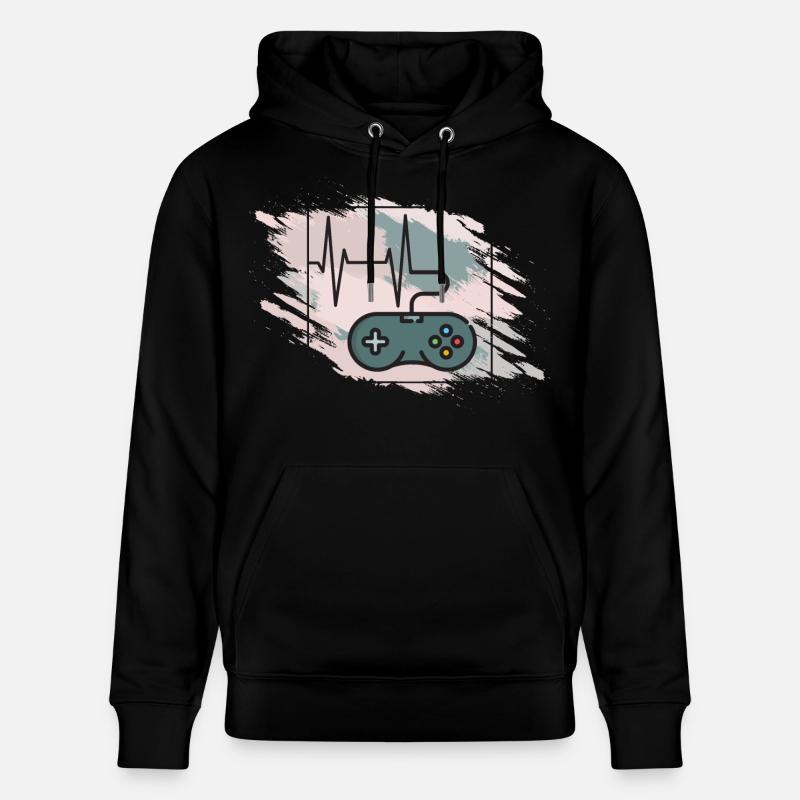 Manette de jeu Heartbeat Retro - Sweat à capuche bio CRUISER Stanley/Stella Unisexe - noir