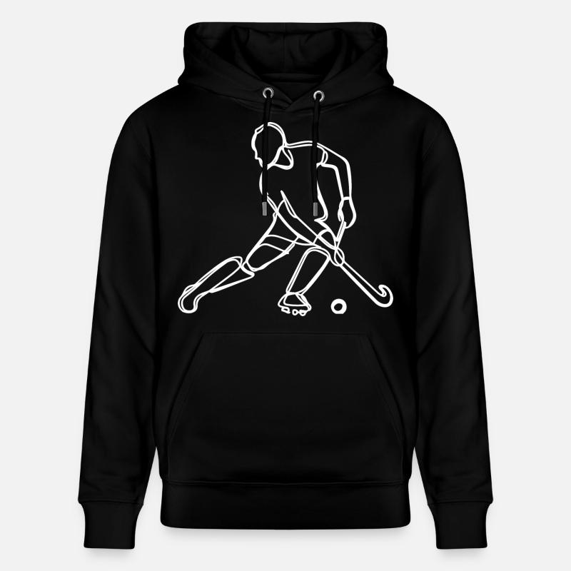 Dessin de hockey sur gazon - Sweat à capuche bio CRUISER Stanley/Stella Unisexe - noir