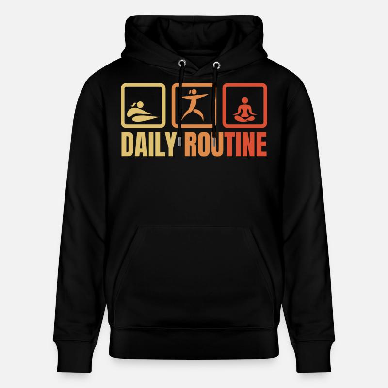 Routine quotidienne de yoga - Sweat à capuche bio CRUISER Stanley/Stella Unisexe - noir