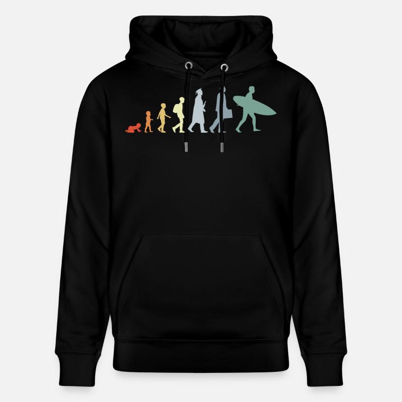 Évolution de l’enfant au surfeur - Sweat à capuche bio CRUISER Stanley/Stella Unisexe - noir