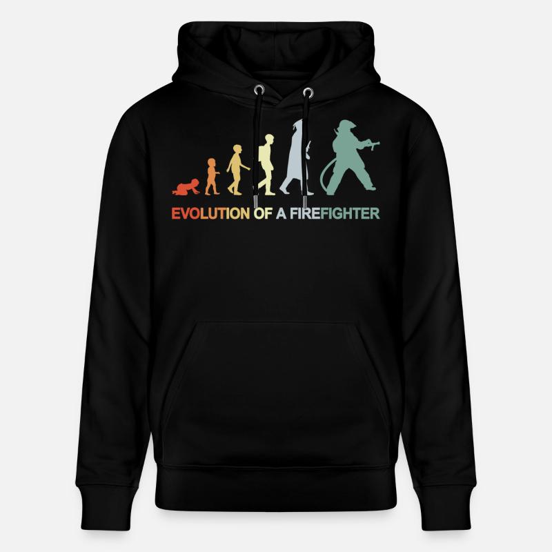 Évolution des pompiers - Sweat à capuche bio CRUISER Stanley/Stella Unisexe - noir