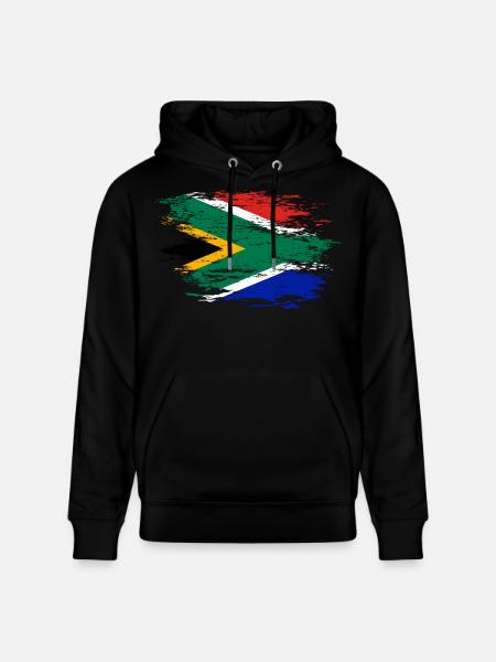 South Africa flag used - Stanley/Stella CRUISER Unisex Organic Hoodie - black