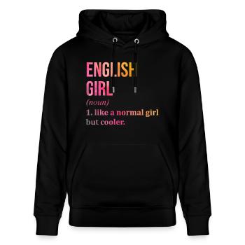 England England England - Stanley/Stella Unisex Bio-Hoodie CRUISER  - Schwarz - Vorne - Alina (178cm) & Michal (187cm)