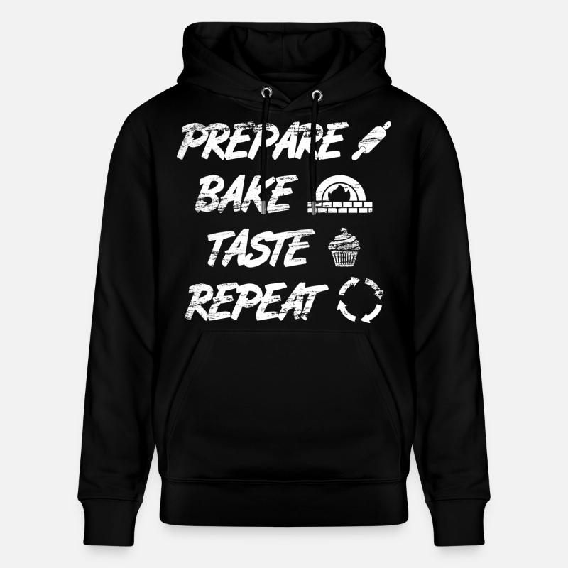 Préparer, cuire, goûter, répéter - Sweat à capuche bio CRUISER Stanley/Stella Unisexe - noir